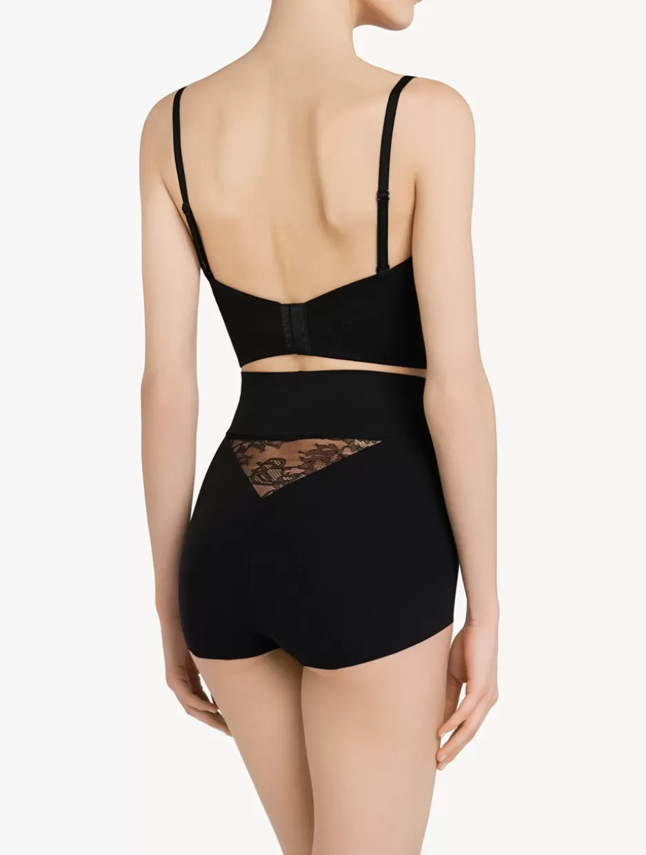 black_lycra_control_fit_highwaist_briefs_with_chantilly_lace_10464.webp High-waist | Shapewear-La Perla Lycra Control Fit High-waist Briefs With Chantilly Lace Black