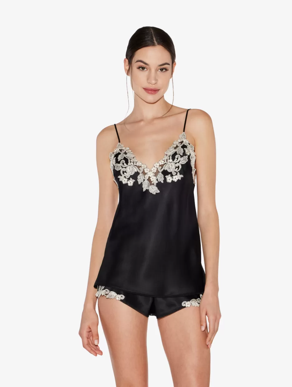 Camisoles | Pajamas-La Perla Silk Camisole With Frastaglio Black