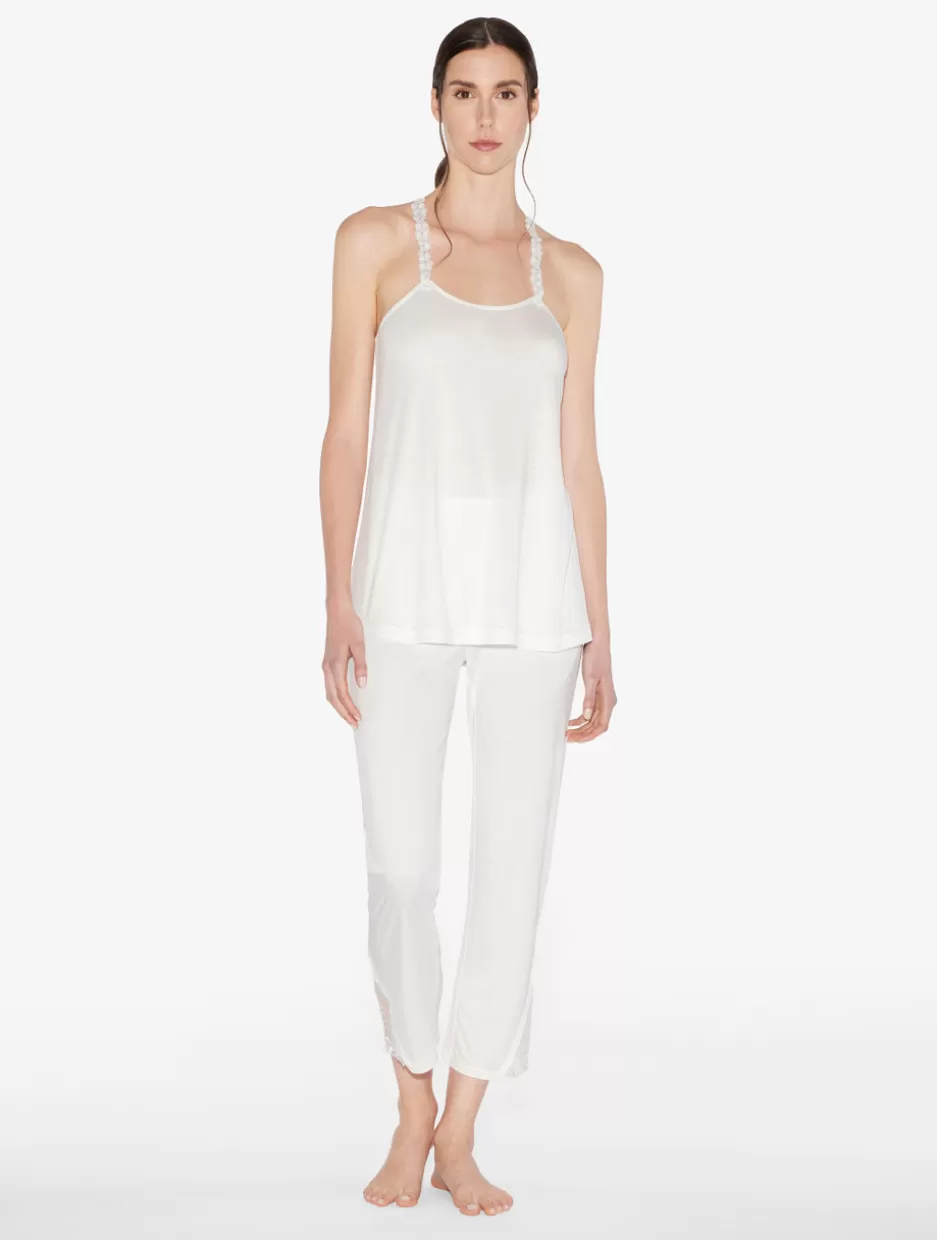 camisole_in_offwhite_modal_with_embroidered_tulle_10863.webp Camisoles | Pajamas-La Perla Camisole In Off-white Modal With Embroidered Tulle Natural