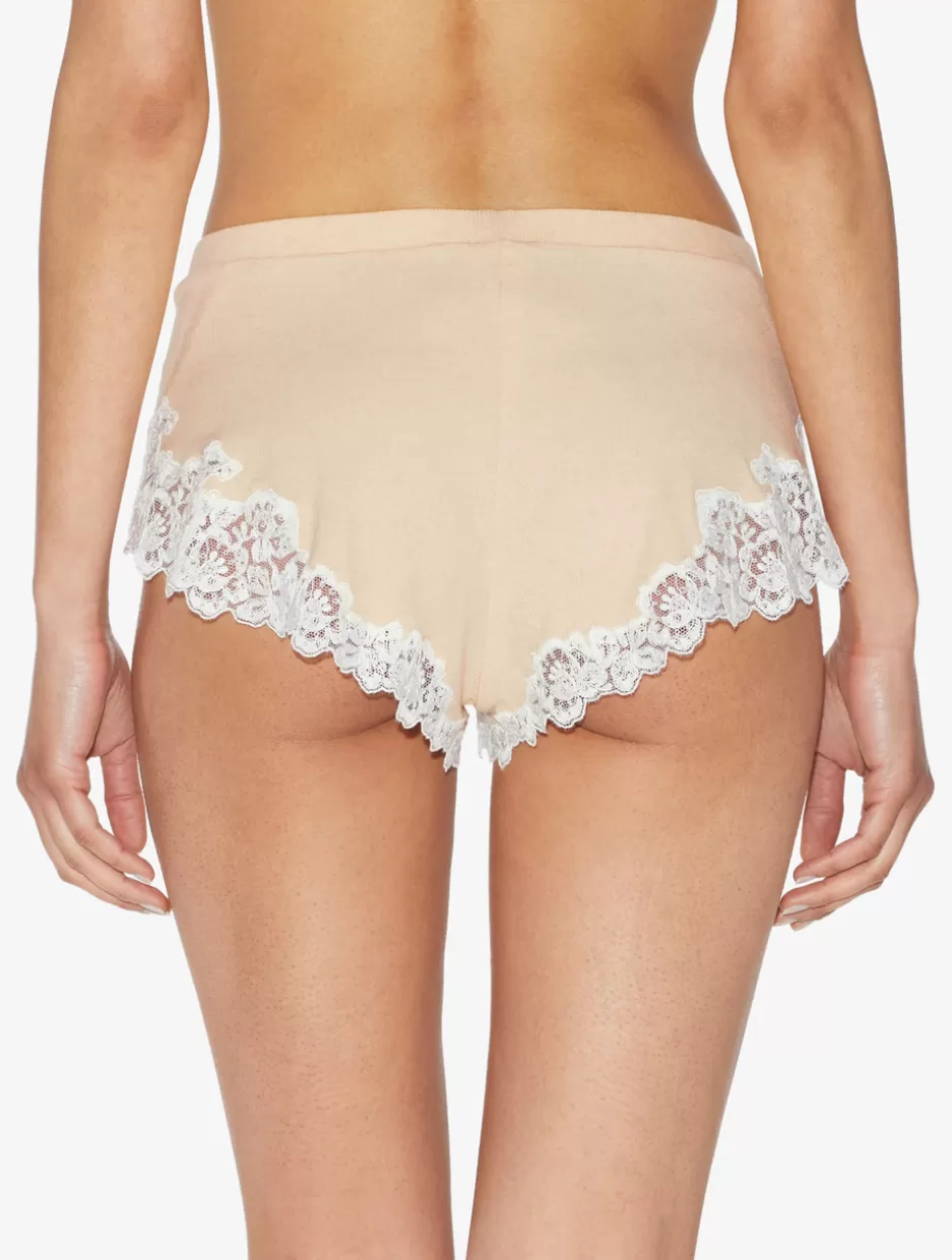 Pajamas | Loungewear-La Perla Cashmere Blend Ribbed Sleep Shorts In Halo With Frastaglio Yellow