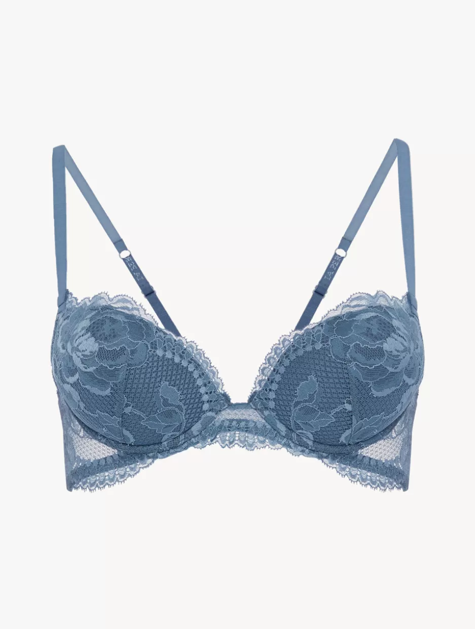 Padded | Push-Up-La Perla Dark Lace Push-up Bra Blue