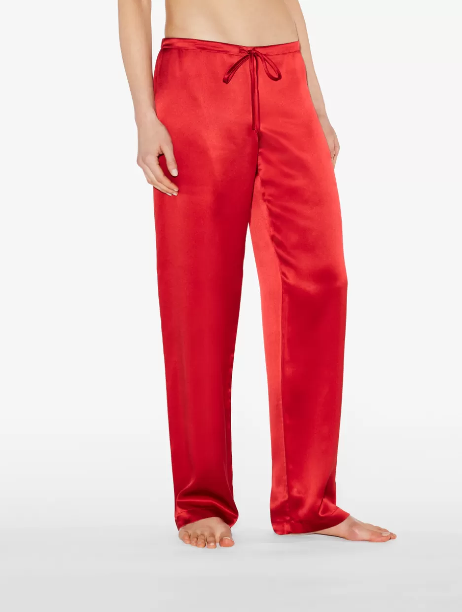 garnet_silk_pajama_set_11264.webp Pajamas | Silk Sleepwear-La Perla Garnet Silk Pajama Set Red