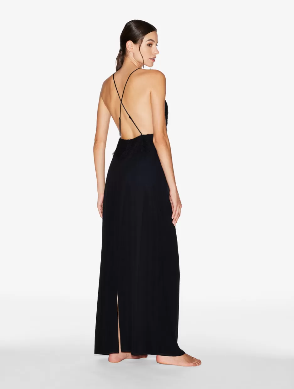 long_silk_nightgown_with_leavers_lace_11386.webp Slips & Dresses | Silk Sleepwear-La Perla Long Silk Nightgown With Leavers Lace Black