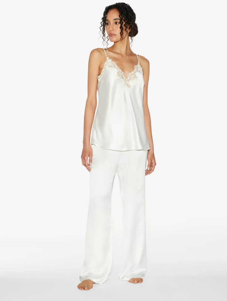 Camisoles | Pajamas-La Perla Off-white Camisole In Silk With Macramé Frastaglio OffWhite