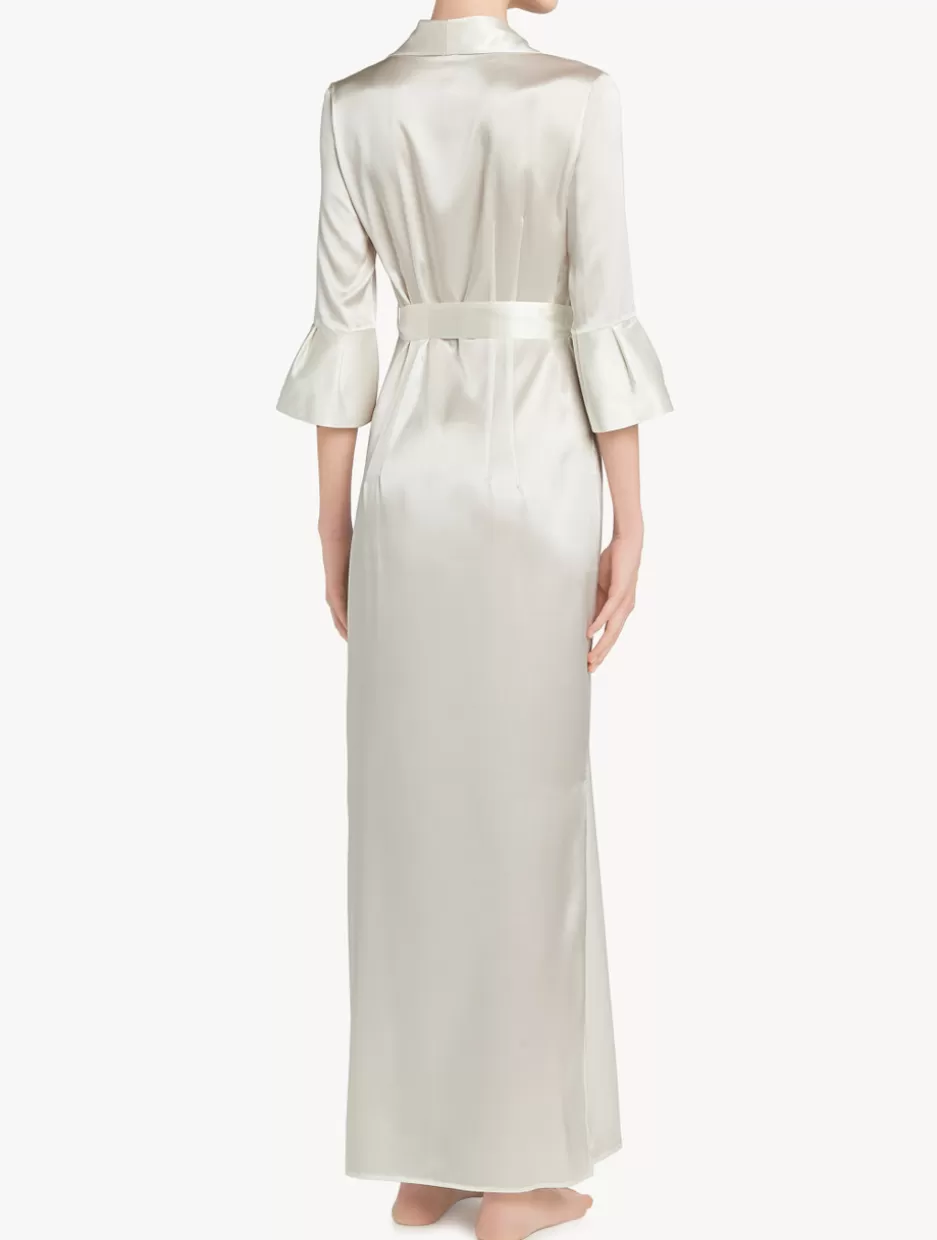 offwhite_long_silk_belted_robe_11626.webp Robes | Silk Sleepwear-La Perla Off-white Long Silk Belted Robe Natural
