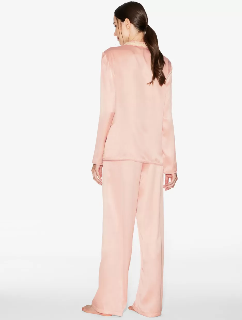 Pajamas | Silk Sleepwear-La Perla Silk Long Pajamas With Frastaglio Pink