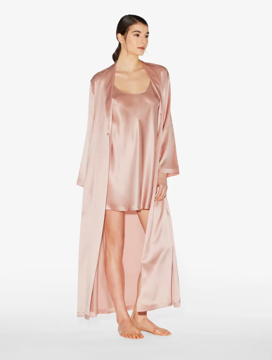 powder_pink_silk_long_robe_11491.webp Robes | Silk Sleepwear-La Perla Powder Silk Long Robe Pink