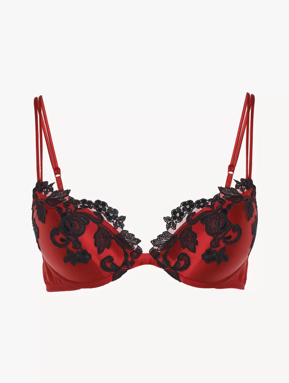 Padded | Push-Up-La Perla Silk Push-up Bra With Frastaglio Red