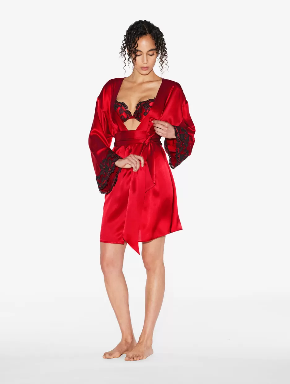 Padded | Push-Up-La Perla Silk Push-up Bra With Frastaglio Red