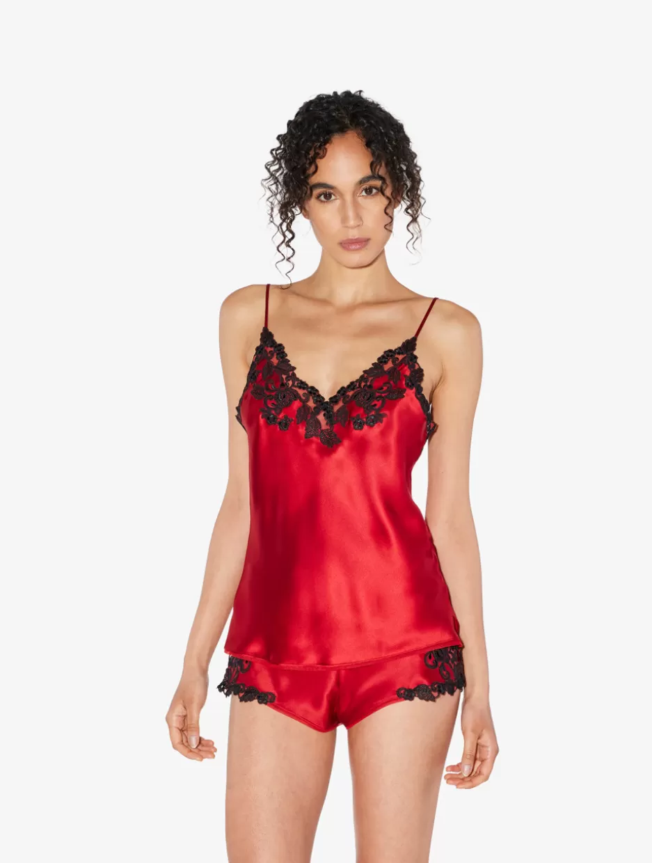 Pajamas | Sleep Shorts & Trousers-La Perla Silk Satin Sleep Shorts With Frastaglio Red