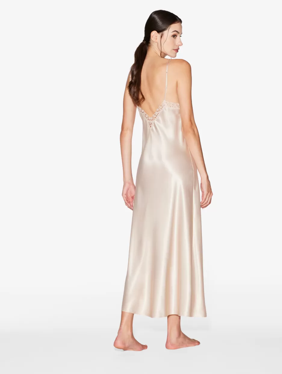 rose_beige_silk_long_nightgown_with_macram_11349.webp Slips & Dresses | Silk Sleepwear-La Perla Rose Beige Silk Long Nightgown With Macramé RoseBeige
