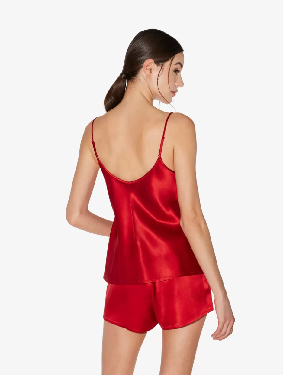 silk_camisole_in_garnet_10851.webp Camisoles | Pajamas-La Perla Silk Camisole In Garnet Red