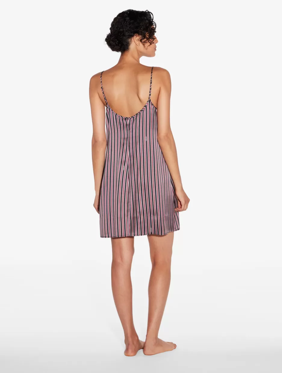silk_striped_short_slip_11198.webp Pajamas | Slips & Dresses-La Perla Silk Striped Short Slip Stripes