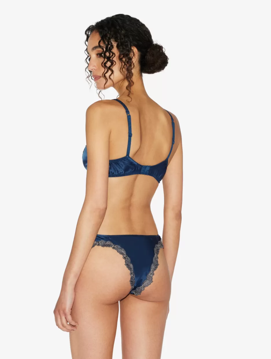 Underwired-La Perla Silk Underwired Bra In With Frastaglio Blue