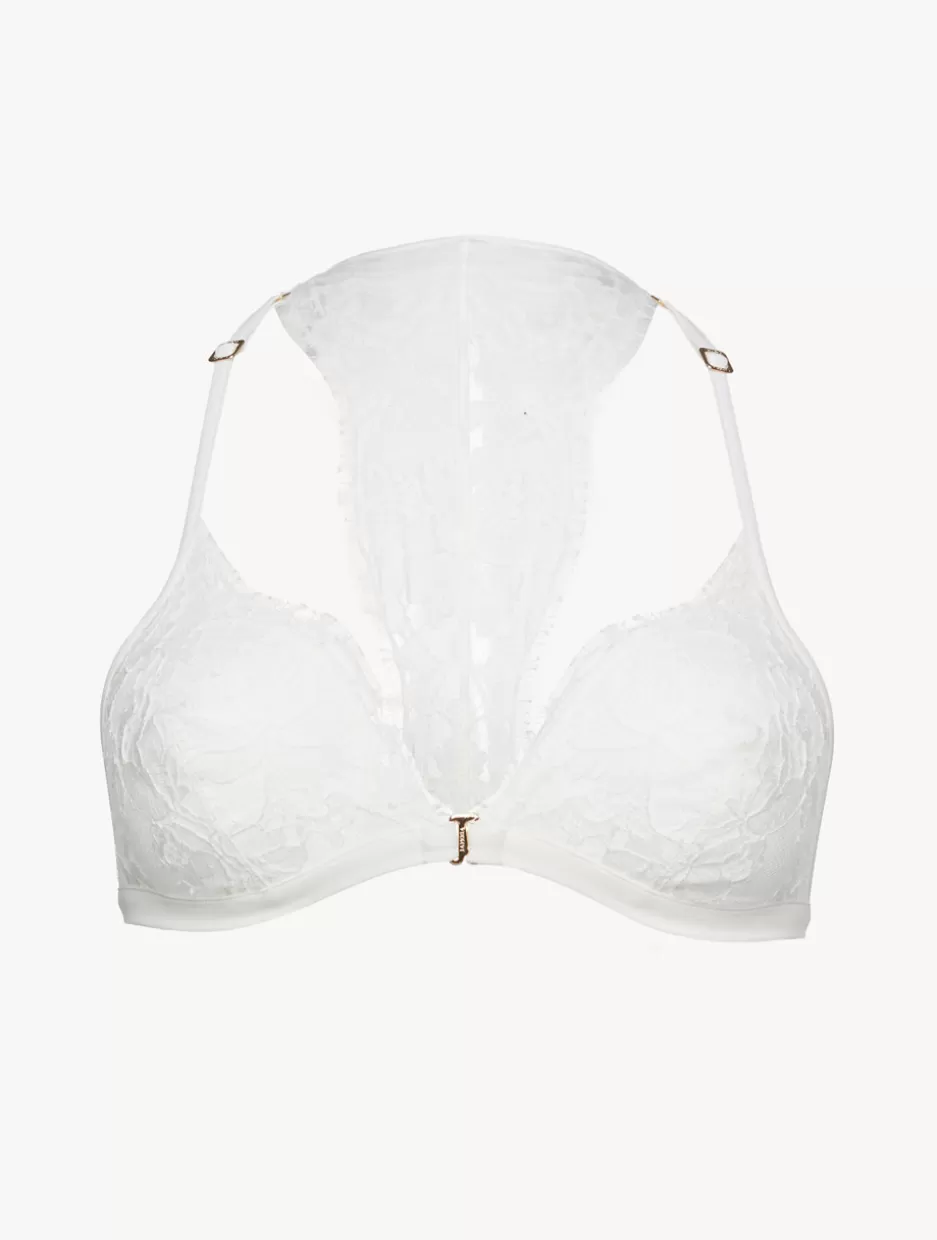 Triangle | Wireless-La Perla Soft Triangle Bra In Off With Cotton Leavers Lace White