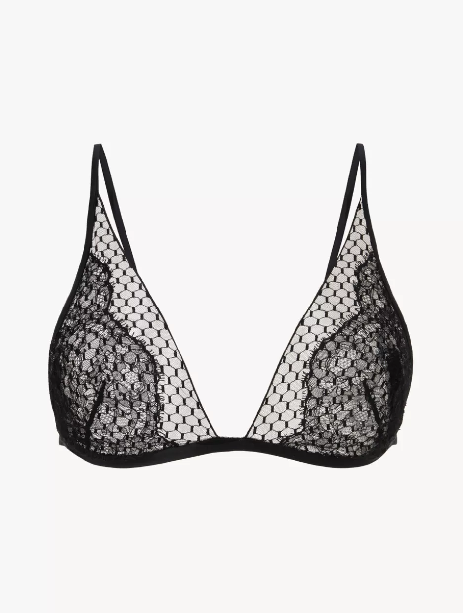 Triangle | Wireless-La Perla Triangle Bra With Leavers Lace Black