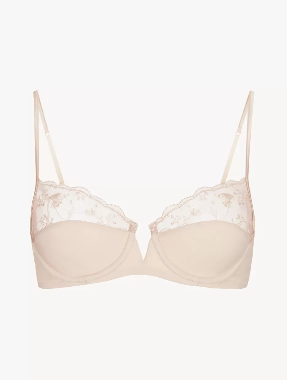Underwired-La Perla Underwired Bra In Halo And Ivory Nude With Embroidered Tulle Beige