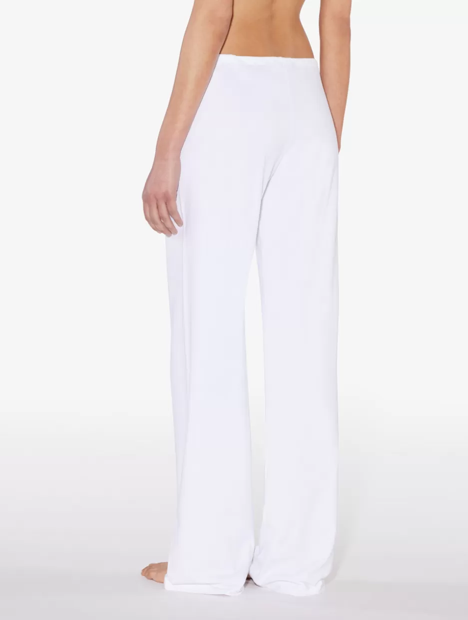 white_cotton_trousers_11078.webp Pajamas | Loungewear-La Perla Cotton Trousers White