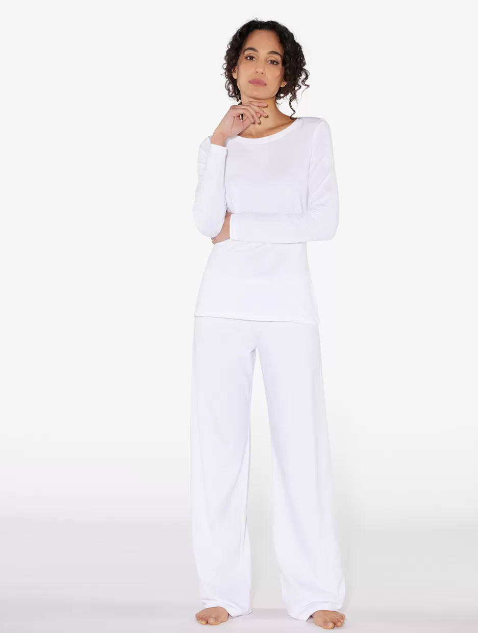 white_cotton_trousers_11079.webp Pajamas | Loungewear-La Perla Cotton Trousers White