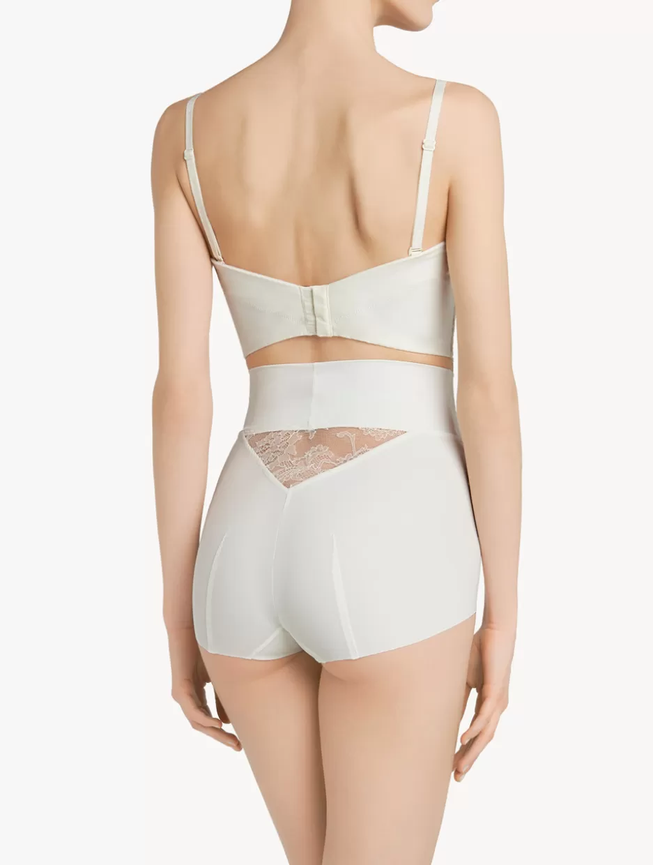 white_lycra_control_fit_highwaist_briefs_with_chantilly_lace_10466.webp High-waist | Shapewear-La Perla Lycra Control Fit High-waist Briefs With Chantilly Lace White