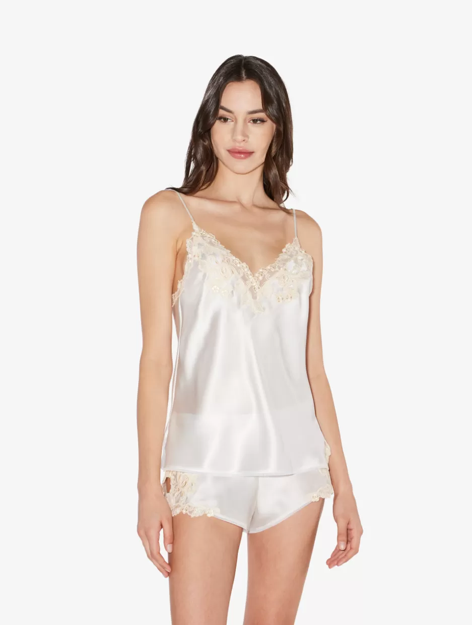 Camisoles | Pajamas-La Perla Silk Camisole With Frastaglio White